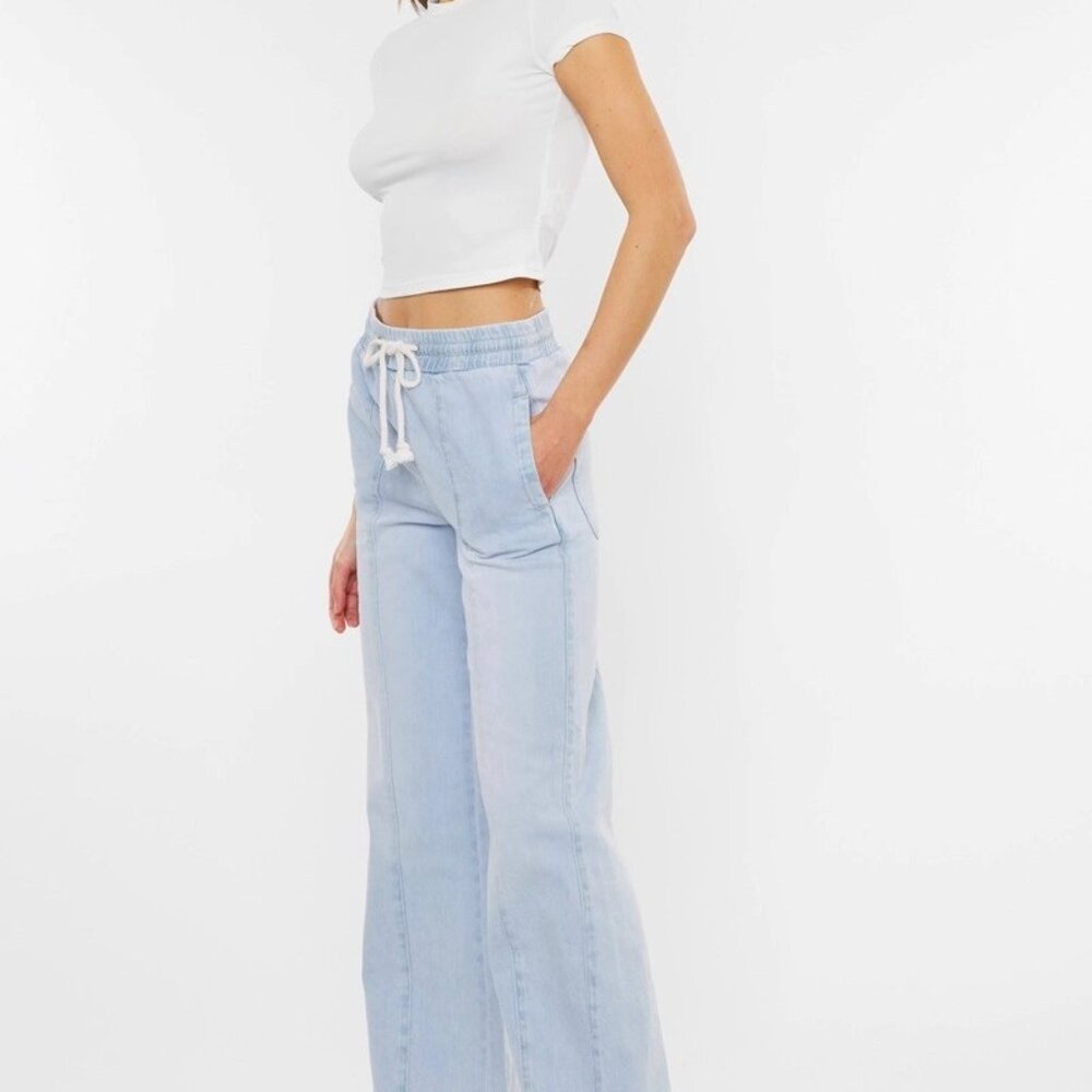 Julia KanCan High Rise Elastic Band Flare Jeans | Women's Pants | Fall Fashion - Picture 6 of 14